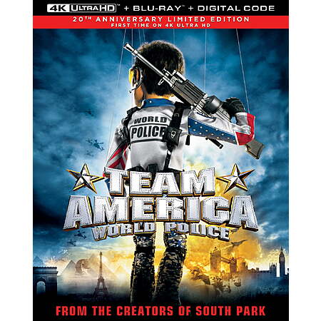 Team America: World Police "20th Anniversary" (4K Ultra HD + Blu-ray + Digital) $12.73