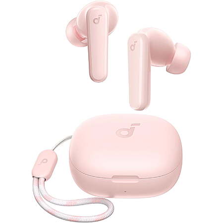 soundcore P25i Bluetooth True Wireless Earbuds, Big Bass, 30H Playtime, IPX5, with Charging Case, Pink