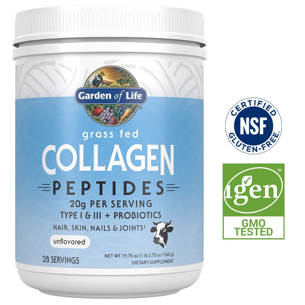 Garden of Life Grass Fed Collagen Peptides - Unflavored Powder, 28 Servings $17.25