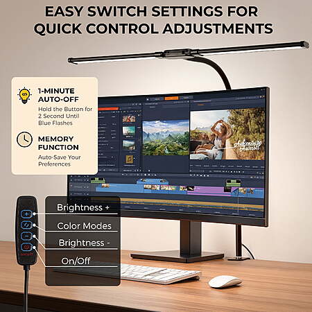 Coliware Double Head LED Desk Lamp w/ Clamp & Gooseneck $27 at Walmart