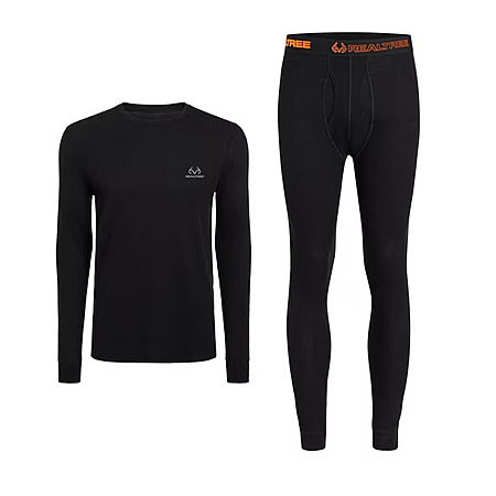 Realtree Men's Grand Canyon 2-Piece Thermal Top & Pants Set (Black, M, XL & 2XL) $8.56 + Free Shipping w/ Walmart+