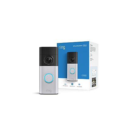Ring Wired Doorbell 2K Plus (Newest Model, Nickel Silver)
