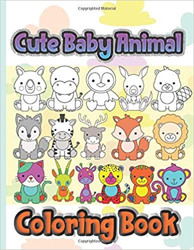 Cute Baby Animals Coloring Book: Learn to color and scribble on big drawings Paperback $3.95