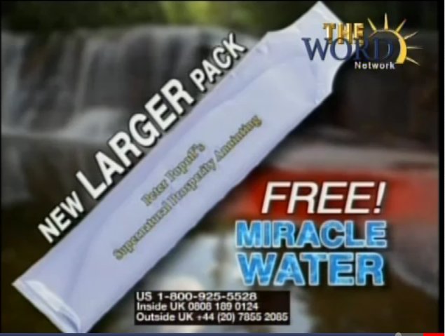 Free Miracle Spring Water from Peter Popoff (Catholic)