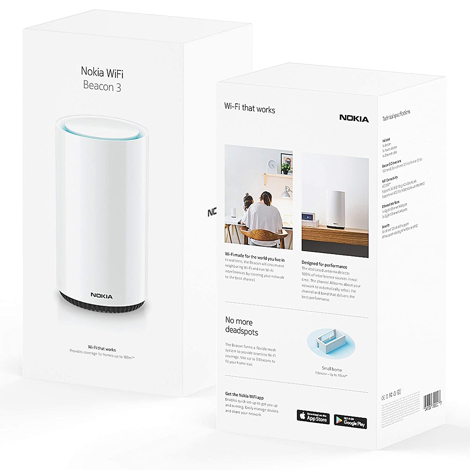 Nokia WiFi Beacon 3 Mesh Router System - $98.17 (After 23% Off Coupon)