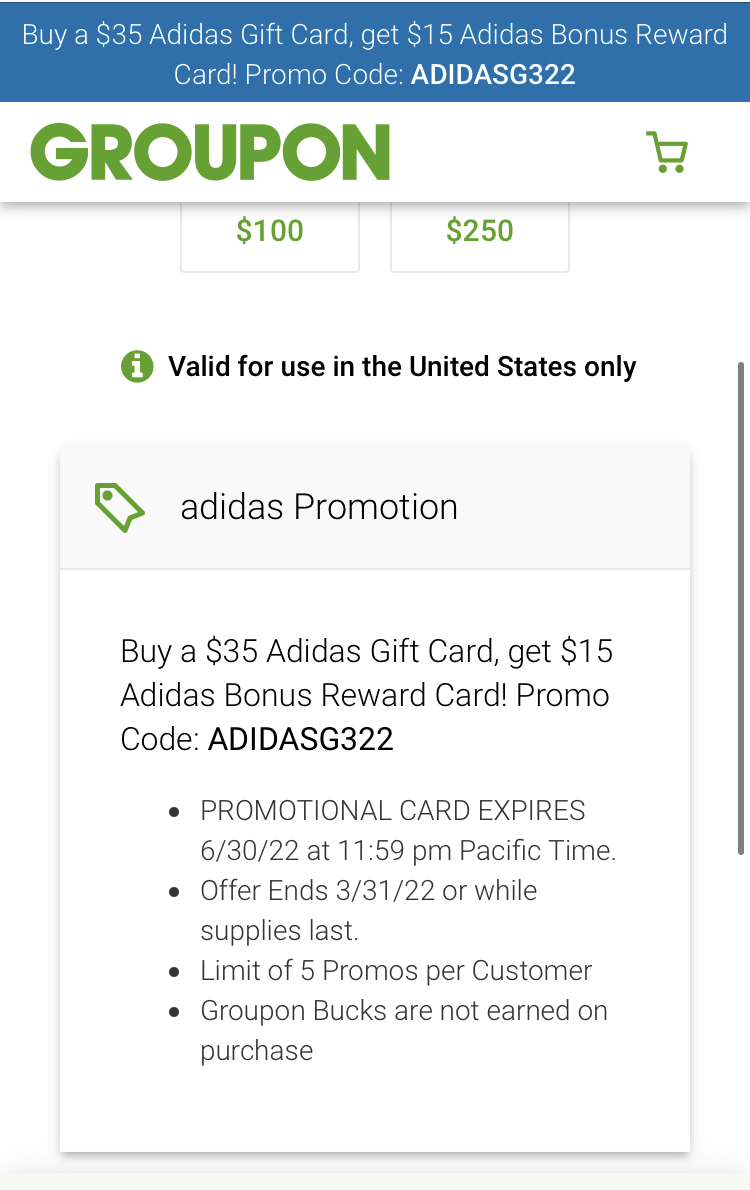 Groupon adidas $35 sales