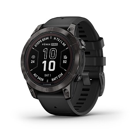 Garmin fēnix 7 Pro Sapphire Solar, Multisport GPS Smartwatch, Built-in Flashlight, Solar Charging Capability, Black $449.99