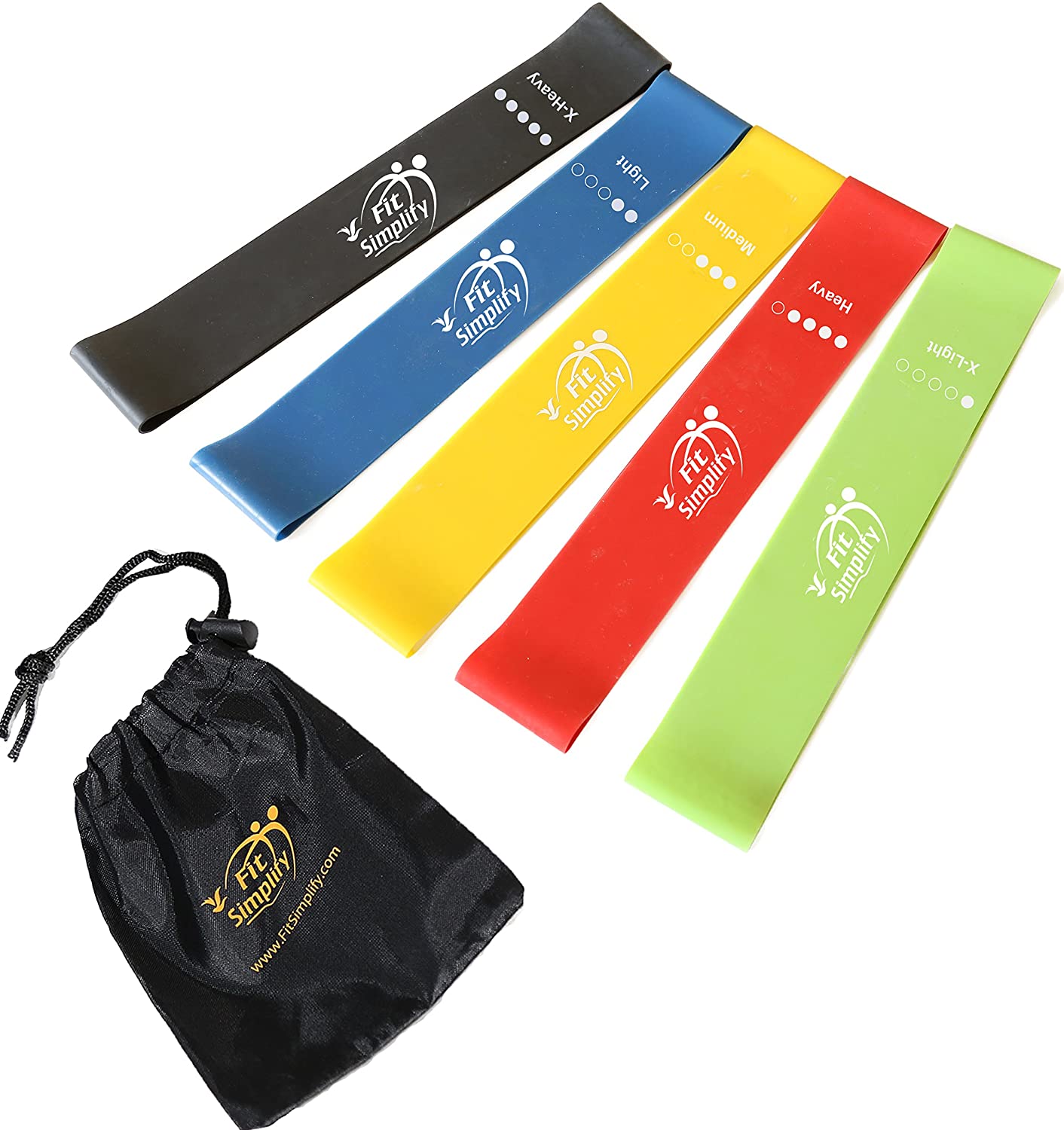 Fit Simplify Resistance Loop Exercise Bands for Home Fitness, Stretching, Strength Training, Physical Therapy, Workout Bands, Pilates Flexbands, Set of 5 $11.95