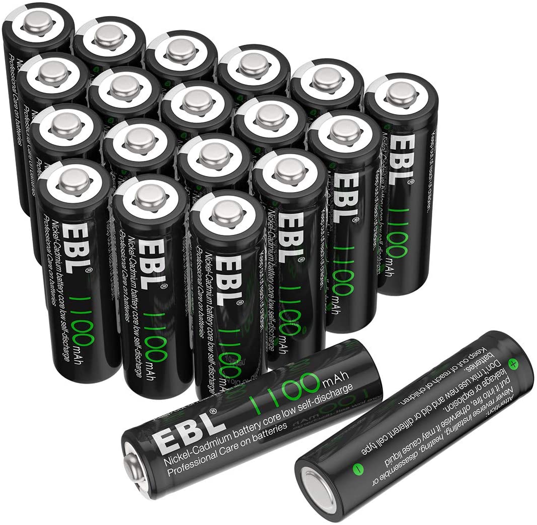 (40% off+Free shipping)EBL AA Rechargeable Batteries, 1100mAh(Pack of 20) $11.59