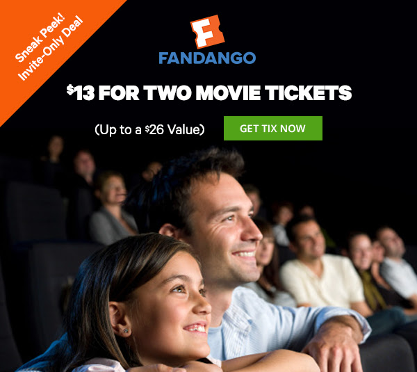 Fandango 50% off (2 tickets for $13) (YMMV)