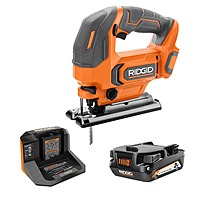 Ridgid 18V Cordless Jig Saw Kit with 2.0 Ah Lithium-Ion Battery and Charger