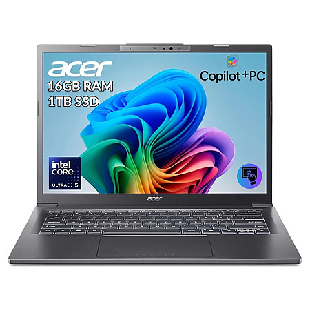 Acer Aspire 14 AI (Cert. Refurb): 14" FHD+ IPS Touch, Intel Ultra 5 226V, 16GB LPDDR5, 1TB SSD $355.99