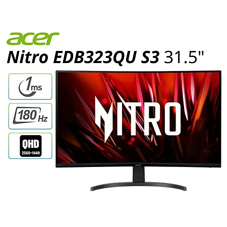 Cert. Refurb: Acer Nitro EDB323QU S3 31.5" VA Gaming Monitor 2560x1440 180Hz 250Nit $120.89
