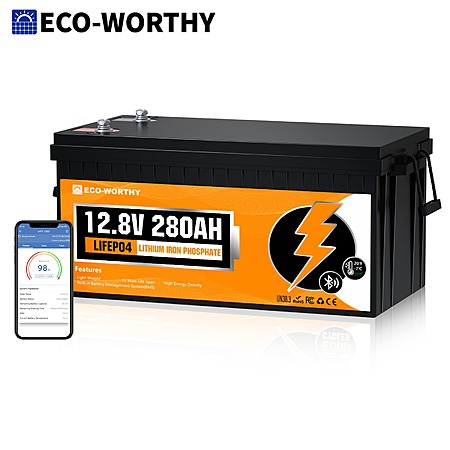 ECO-WORTHY 3584Wh 12V 280Ah Smart LiFePO4 Battery w/ Bluetooth $240 + Free Shipping