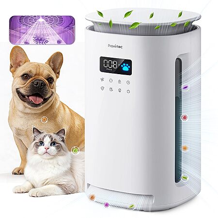 Prime: Provirtec Pawtent Pro New Pet Air Purifier, 2-Year Filter Life, Auto/Sleep Mode, 2500 ft² $69.99