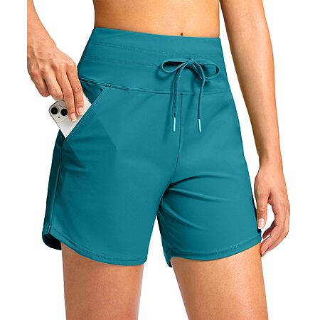Viodia Women's 5" High Waisted Swim Board Shorts, Quick dry with Pockets, UPF 50+ Swimsuit Bottoms with Liner $9.99