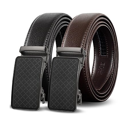 (2 Pack) Truyis 3/8" Leather Ratchet Belts for Men $13.99