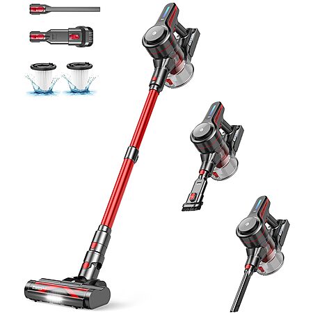 CHEBIO 6-in-1 Hardwood Cordless Vacuum Cleaner, Rechargeable with 45kPa Suction, 45-Min Run $59.99