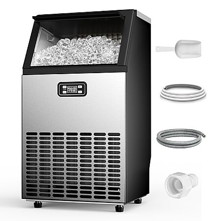 Feelfunn Commercial Ice Maker Machine, 100LBS/24H, 33lbs Storage Capacity $237.99