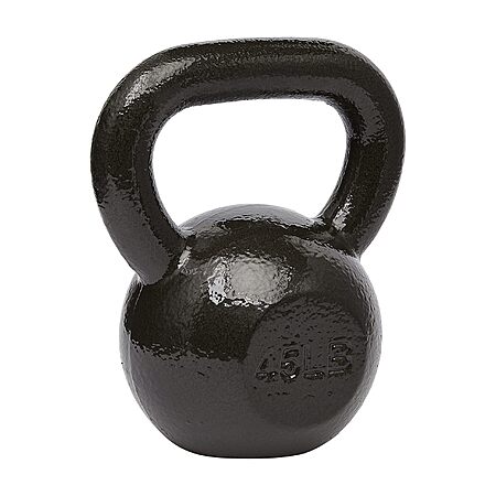 Amazon Basics Cast Iron Kettlebell for Strength Training, 45 Pounds, Black, Textured Wide Handle (4 replies)
