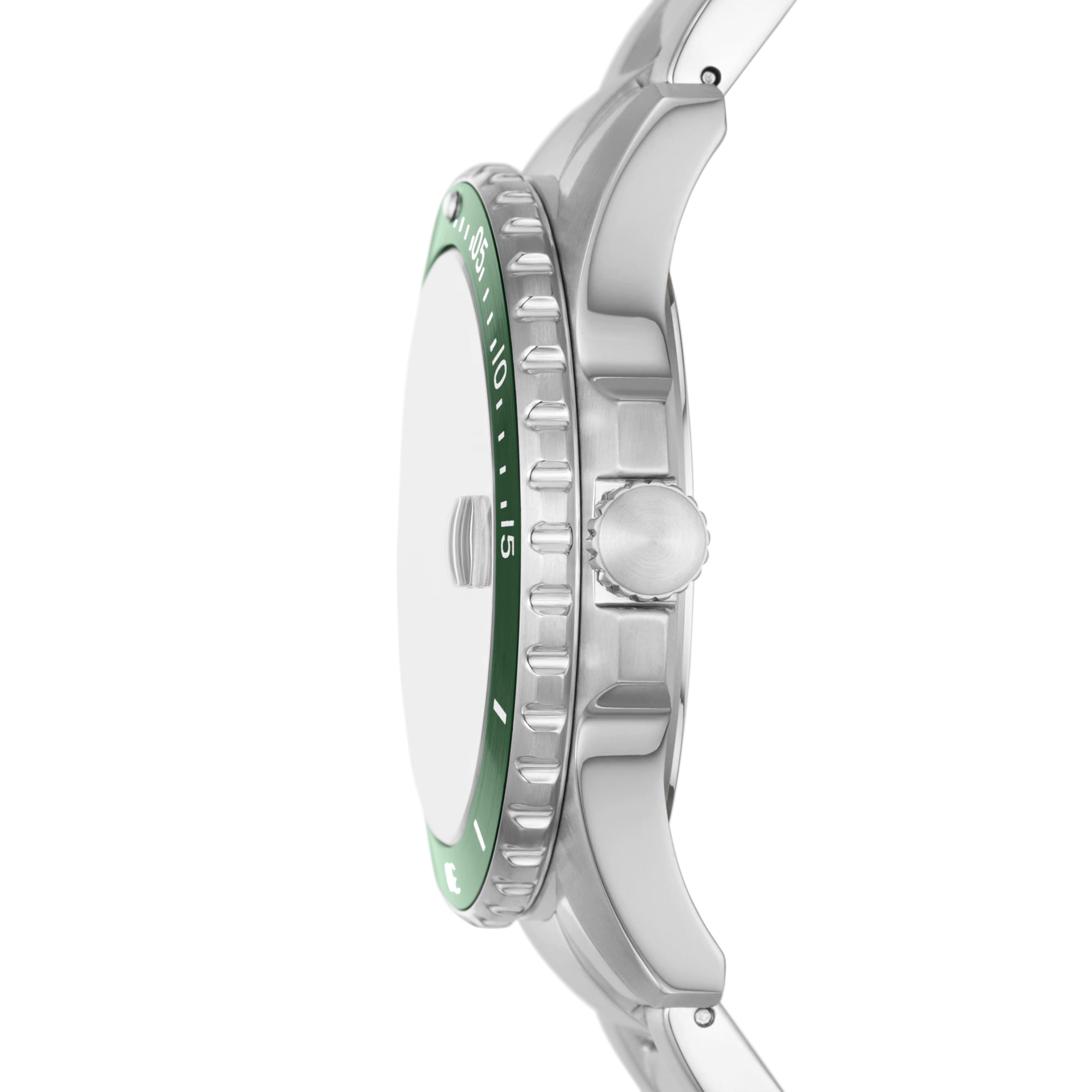 Fossil Men s Sports Watch Stainless Steel Silver Green Taper 68 Free Shipping