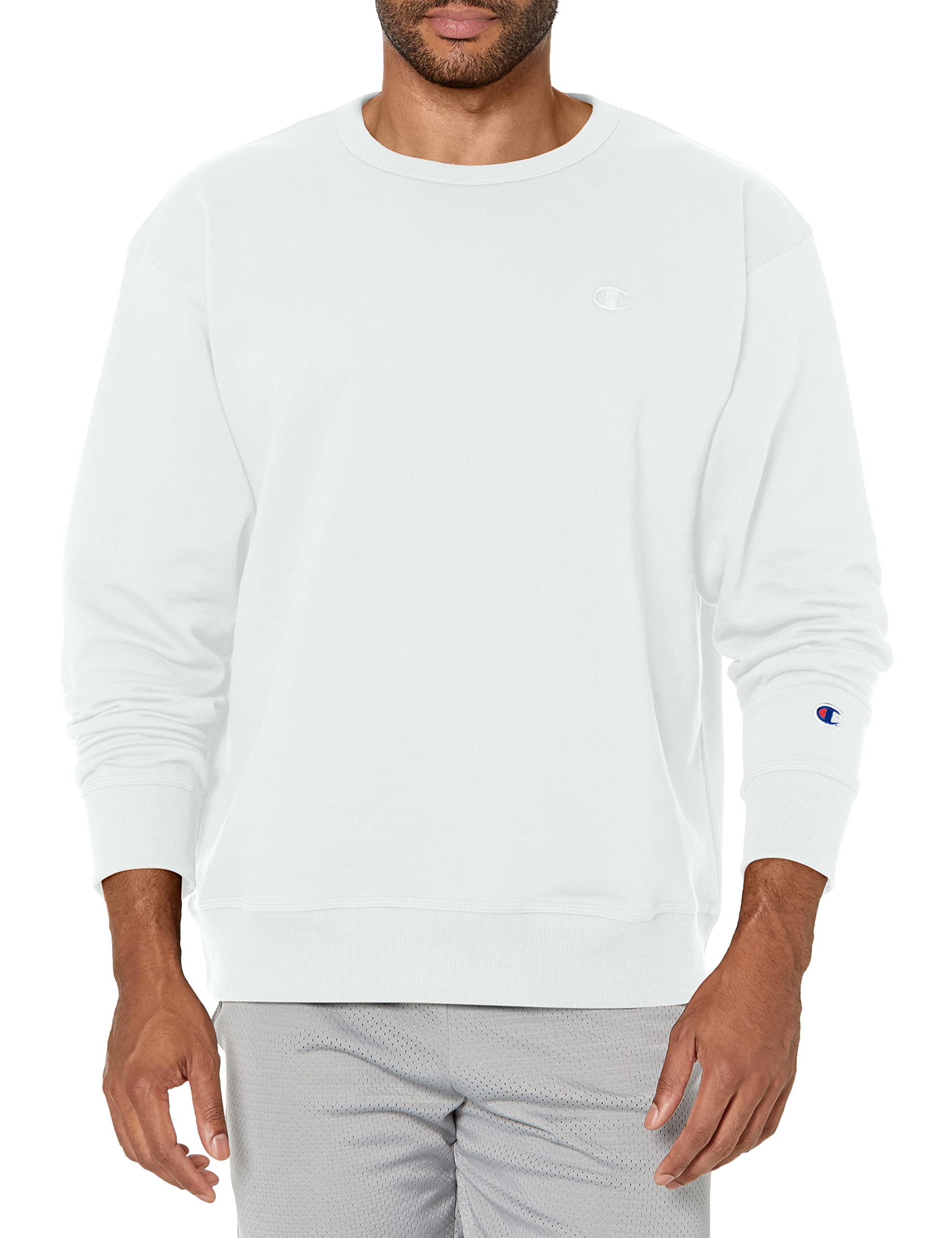 Champion Men's Crewneck Powerblend Fleece Sweatshirt (White) $11.41 + Free Shipping w/ Prime or on $35+