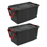 2-Pack 40-Gallon Sterilite Wheeled Plastic Tote w/ Wheels (Black or Green) $37.94 + Free Shipping