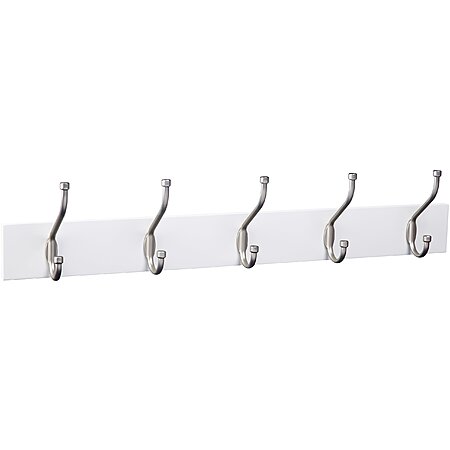 Amazon Basics Rectangular Wall-Mounted Farmhouse Coat Rack (5 Hooks, White) $9.82 + Free Shipping w/ Prime or on $35+