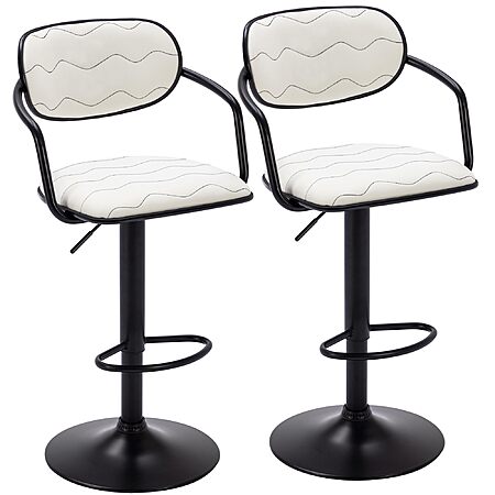 2-Pack Vecelo Adjustable Height Bar Stools (White) $43.82 + Free Shipping