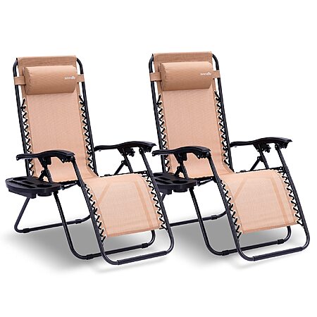54% Off 2-Pack SereneLife Zero Gravity Chairs!