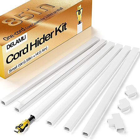 6-Piece 15.7" x 0.59" x 0.4" Delamu Cord Hider (White) $6.98 + Free Shipping w/ Prime or on $35+