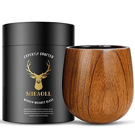 Charred Wood Bourbon Whiskey Glass (Large) $9.99 + Free Shipping w/ Prime or on $35+