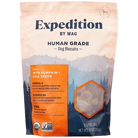 10-oz Wag Expedition Human Grade Organic Dog Biscuits, Pumpkin & Chia Seed $4.73 w/ S&S + Free Shipping w/ Prime or on $35+