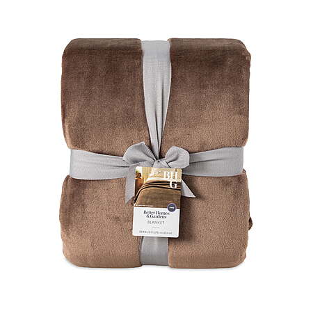 Better Homes & Gardens Velvet Plush Soft Bed Blanket (Brown or Almond) $8.97 + Free S&H w/ Walmart+ or on $35+
