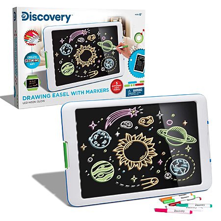 Discovery Kids Neon Glow Drawing Easel w/ 6 Color Markers $10.22 + Free Shipping w/ Prime or on $35+