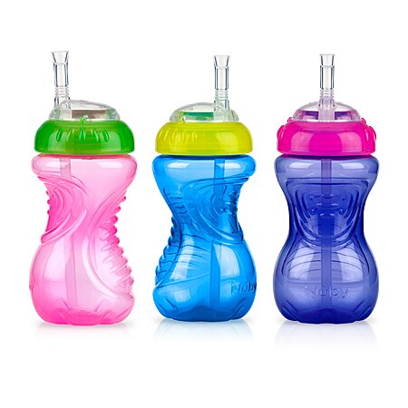 3-Pack 10-oz Nuby No-Spill Soft Straw Easy Grip Sippy Cup (12+ Months) $6.36 + Free Shipping w/ Prime or on $35+