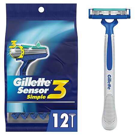 12-Count Gillette Sensor3 Simple Men's Disposable Razors $8.83 w/ S&S + Free Shipping w/ Prime or on $35+