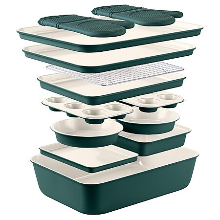 13-Piece Country Kitchen Nonstick Stackable Bakeware Set (Sage) $60 + Free Shipping