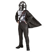Star Wars The Mandalorian Official Youth Halloween Costume - Printed Jumpsuit with Plastic Mask (M) Brown $7.39