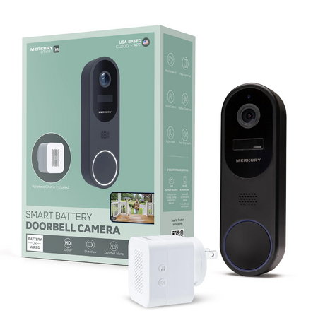 Merkury Smart Wire-Free Battery Doorbell Camera & Chime Open Box (MI-CW074-125W)
