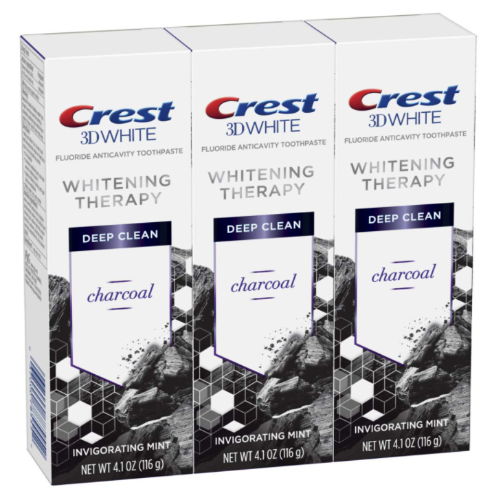 Crest Charcoal 3D White Toothpaste, Invigorating Mint, 4.1 Ounce, Pack of 3 $3.36 @ Amazon S&S