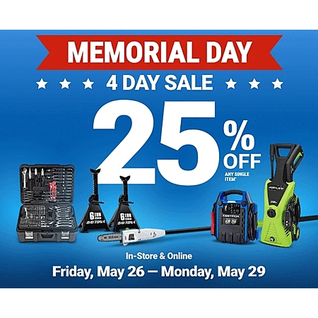 Harbor freight hours on memorial day discount