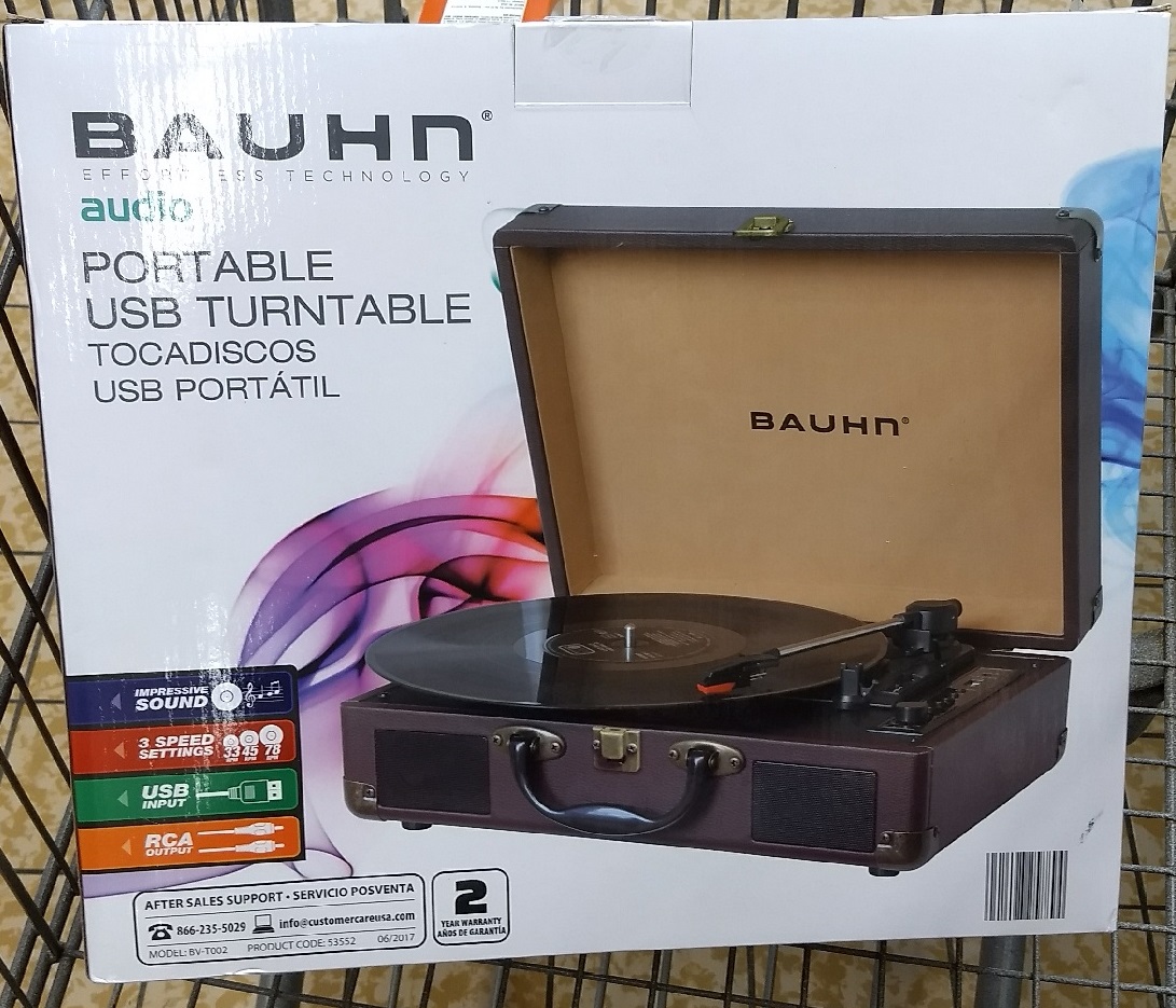 Bauhn Portable Suitcase Turntable / Record Player, Aldi B&M $40