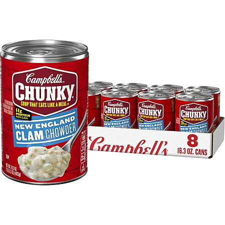 8-Pk 16.3-Oz Campbell’s Chunky Soup New England Clam Chowder - 2026-05-04