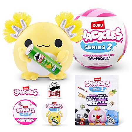 Snackles 77573L, Monkey (Dole, Banana), Series 2, 35 cm groot pluche speelgoed, medium (35 cm