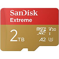 2TB SanDisk Extreme microSDXC UHS-I Memory Card w/ Adapter