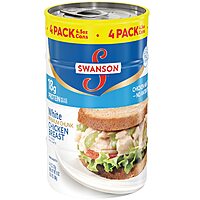 Swanson White Premium Chunk Canned Chicken Breast in Water, Fully Cooked Chicken, 4.5 OZ Can (Pack of 4) $6.18 at Amazon