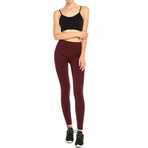 Women's Fleece Lined Leggings Solid Colors Winter Thick Warm Thermal Stretchy | FREE SHIPPING $6.95