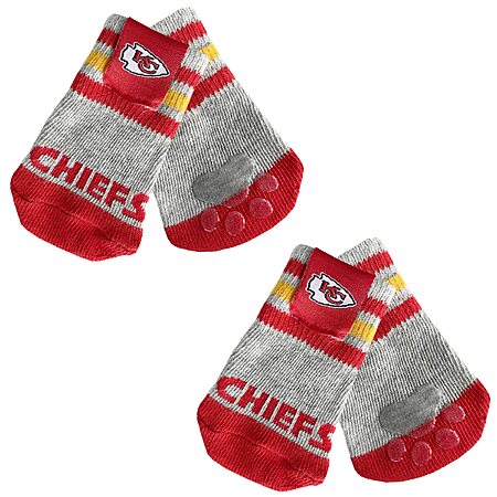 NFL Kansas City Chiefs Anti Slip Dog Socks with Elastic Ribbed Top ...