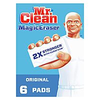 Mr. Clean Magic Eraser Original Cleaning Pads, Multi Purpose Cleaner, Bathroom Cleaning Supplies, All Purpose Cleaner, White, 6 Count $3.68